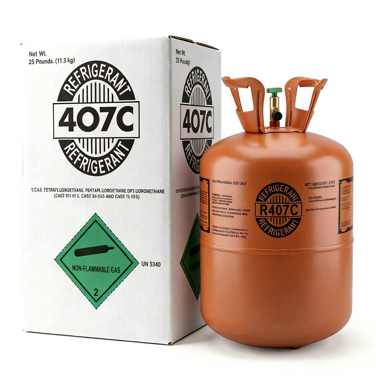 R407C 25lbs Refrigerant  100% Virgin New Factory Sealed Cylinder